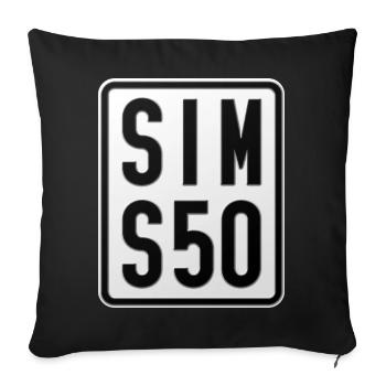 Simson S50 Moped Kennzeichen - Sofakissenbezug 45 x 45 cm - Schwarz - Vorne