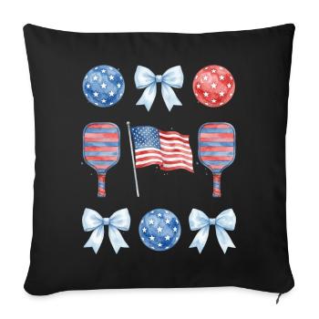 C’était drôle, c’était sorti ? Ramete de pickleball rétro - Housse de coussin décorative 45 x 45 cm - noir - Devant