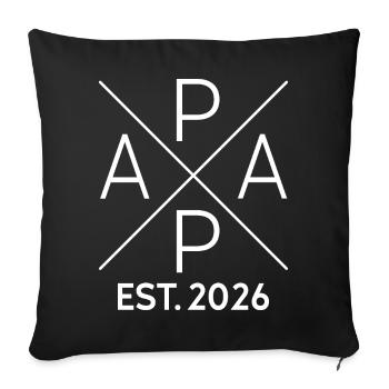 Papa Est 2026 Minimalist Cross - Sofa pillowcase 17,3'' x 17,3'' (45 x 45 cm) - black - Front
