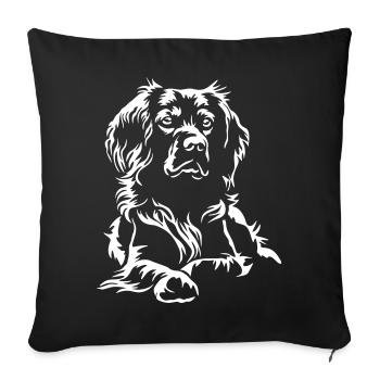 Epagneul Breton Black Edition" - Sofa pillowcase 17,3'' x 17,3'' (45 x 45 cm) - black - Front