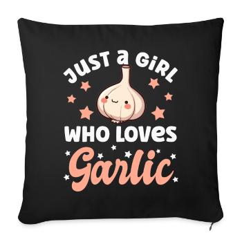 Garlic - Sofa pillowcase 17,3'' x 17,3'' (45 x 45 cm) - black - Front