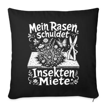 Wilde Wiese gegen Einheitsrasen - Sofakissenbezug 45 x 45 cm - Schwarz - Vorne