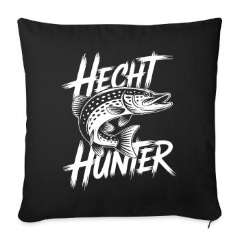 Hecht Angler - Sofakissenbezug 45 x 45 cm - Schwarz - Vorne