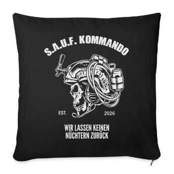 Sauf Kommando | Tactical Beer Skull - Sofakissenbezug 45 x 45 cm - Schwarz - Vorne