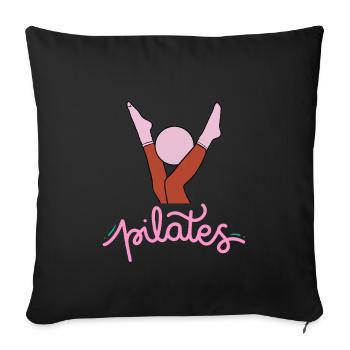 Pilates Élan Rose - Sofakissenbezug 45 x 45 cm - Schwarz - Vorne