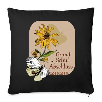  Schulabschluss 2026 - Sofakissenbezug 45 x 45 cm - Schwarz - Vorne