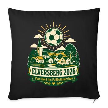 Elversberg 2026 – Vom Dorf ins Fußballmärchen - Sofakissenbezug 45 x 45 cm - Schwarz - Vorne