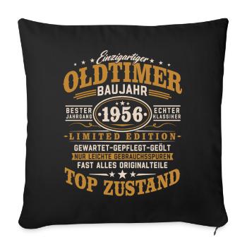 Oldtimer Baujahr 1956 Geburtsjahr Geburtstag - Sofakissenbezug 45 x 45 cm - Schwarz - Vorne