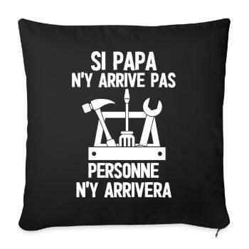 Père bricoleur sans faille - Housse de coussin décorative 45 x 45 cm - noir - Devant