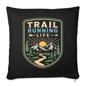 Vie en sentier - Housse de coussin décorative 45 x 45 cm - noir - Devant