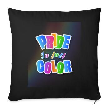 Pride in rainbow colours - Sofa pillowcase 17,3'' x 17,3'' (45 x 45 cm) - black - Front