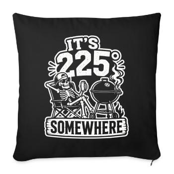 It's 225° Somewhere BBQ Grill Skelett - Sofakissenbezug 45 x 45 cm - Schwarz - Vorne