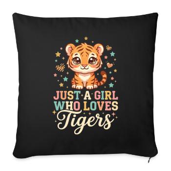 Fille Tigerliebe - Housse de coussin décorative 45 x 45 cm - noir - Devant