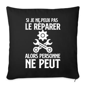 Si je peux pas le réparer - Housse de coussin décorative 45 x 45 cm - noir - Devant
