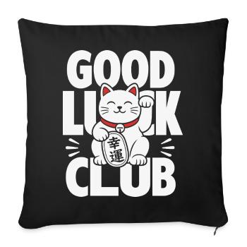 Good Luck Club Winkende Katze - Sofakissenbezug 45 x 45 cm - Schwarz - Vorne