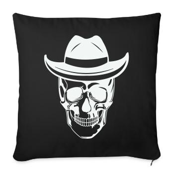 Skull mit Sonnenbrille - Sofakissenbezug 45 x 45 cm - Schwarz - Vorne
