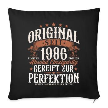 Original 1986 Jahrgang Vintage Geburtstag Retro - Sofakissenbezug 45 x 45 cm - Schwarz - Vorne