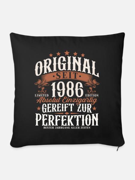 Original 1986 Jahrgang Vintage Geburtstag Retro - Sofakissenbezug 45 x 45 cm - Schwarz
