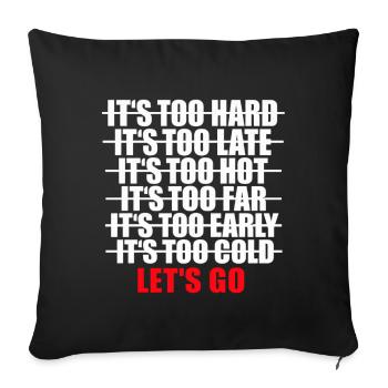 Let's Go Motivationszitat - Sofakissenbezug 45 x 45 cm - Schwarz - Vorne