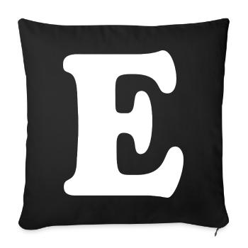 Large E Style Print | Letter E | E Logo - Sofa pillowcase 17,3'' x 17,3'' (45 x 45 cm) - black - Front