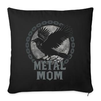 Metal Mom Raven Gift Heavy Metal Woman - Sofa pillowcase 17,3'' x 17,3'' (45 x 45 cm) - black - Front