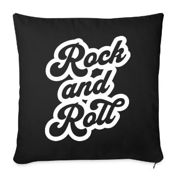 Rock and Roll Handscript Logo Tee - Sofa pillowcase 17,3'' x 17,3'' (45 x 45 cm) - black - Front