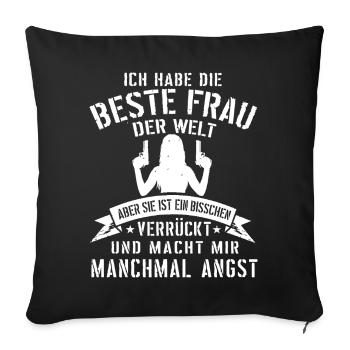 Super lustiges Geschenk für Ehemann mit verrückter - Sofakissenbezug 45 x 45 cm - Schwarz - Vorne