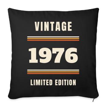 Vintage 1976 - Cadeau vintage pour le 50e anniversaire - Housse de coussin décorative 45 x 45 cm - noir - Devant