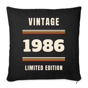 Vintage 1986 - 40th Birthday Vintage Gift - Sofa pillowcase 17,3'' x 17,3'' (45 x 45 cm) - black - Front