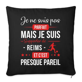 Je Ne Suis Pas Parfait Mais Je Suis Supporter D... - Housse de coussin décorative 45 x 45 cm - noir - Devant