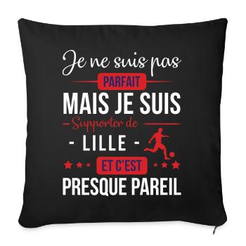 Je Ne Suis Pas Parfait Mais Je Suis Supporter D... - Housse de coussin décorative 45 x 45 cm - noir - Devant