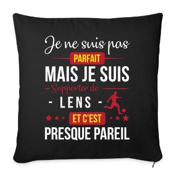 Je Ne Suis Pas Parfait Mais Je Suis Supporter D... - Housse de coussin décorative 45 x 45 cm - noir - Devant