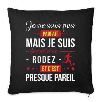 Je Ne Suis Pas Parfait Mais Je Suis Supporter D... - Housse de coussin décorative 45 x 45 cm - noir - Devant