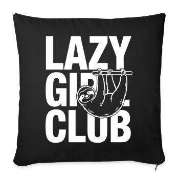 Paresseuse du Club des Filles Paresseuses - Housse de coussin décorative 45 x 45 cm - noir - Devant