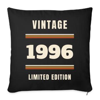 Vintage 1996 - Cadeau vintage pour le 30e anniversaire - Housse de coussin décorative 45 x 45 cm - noir - Devant