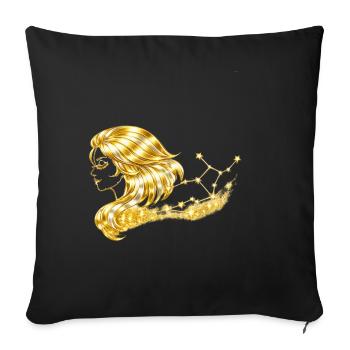 Sterzeichen_Jungdrau - Sofakissenbezug 45 x 45 cm - Schwarz - Vorne