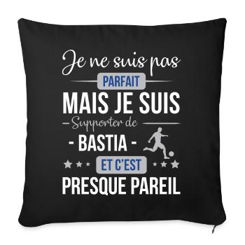 Je Ne Suis Pas Parfait Mais Je Suis Supporter D... - Housse de coussin décorative 45 x 45 cm - noir - Devant