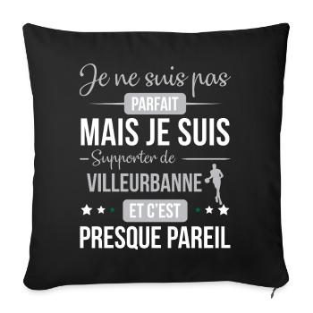 Je Ne Suis Pas Parfait Mais Je Suis Supporter D... - Housse de coussin décorative 45 x 45 cm - noir - Devant
