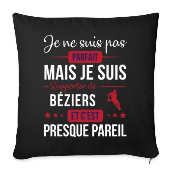 Je Ne Suis Pas Parfait Mais Je Suis Supporter D... - Housse de coussin décorative 45 x 45 cm - noir - Devant