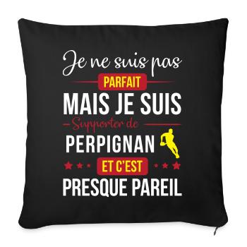 Je Ne Suis Pas Parfait Mais Je Suis Supporter D... - Housse de coussin décorative 45 x 45 cm - noir - Devant