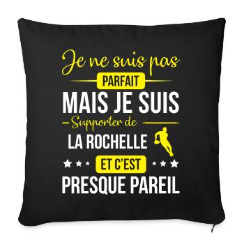 Je Ne Suis Pas Parfait Mais Je Suis Supporter D... - Housse de coussin décorative 45 x 45 cm - noir - Devant