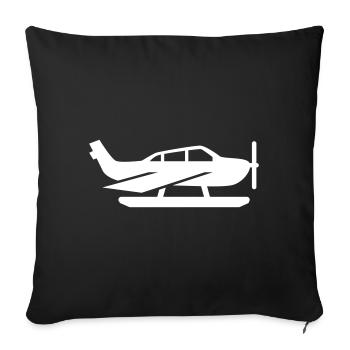 Symbole de l’avion - Housse de coussin décorative 45 x 45 cm - noir - Devant