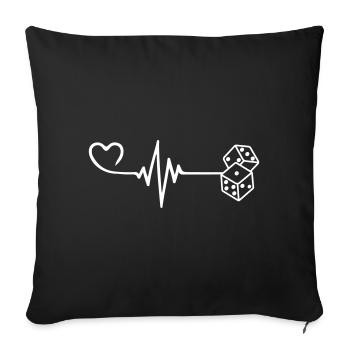 Dice Casino Pulse Heart Love - Housse de coussin décorative 45 x 45 cm - noir - Devant