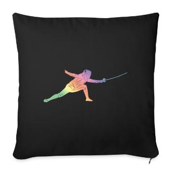 Fechten Sport - Sofakissenbezug 45 x 45 cm - Schwarz - Vorne