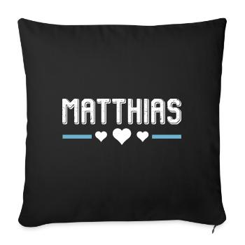 Matthias - Sofa pillowcase 17,3'' x 17,3'' (45 x 45 cm) - black - Front