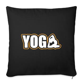 YOGA - Housse de coussin décorative 45 x 45 cm - noir - Devant