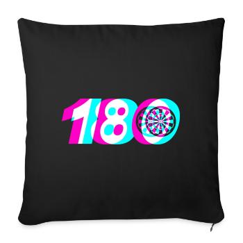 Dartgeschenke Dartprofi Steel Darts Bullseye 180 - Sofakissenbezug 45 x 45 cm - Schwarz - Vorne