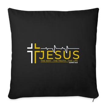 Jesus Christ Bible Verse Way Truth Life Christian - Sofa pillowcase 17,3'' x 17,3'' (45 x 45 cm) - black - Front