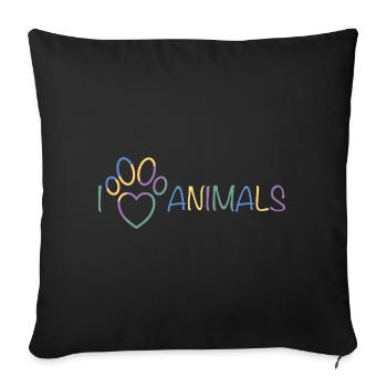 I Love Animals - Sofa pillowcase 17,3'' x 17,3'' (45 x 45 cm) - black - Front
