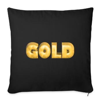GOLD gold Gold Text Font Bars - Sofa pillowcase 17,3'' x 17,3'' (45 x 45 cm) - black - Front